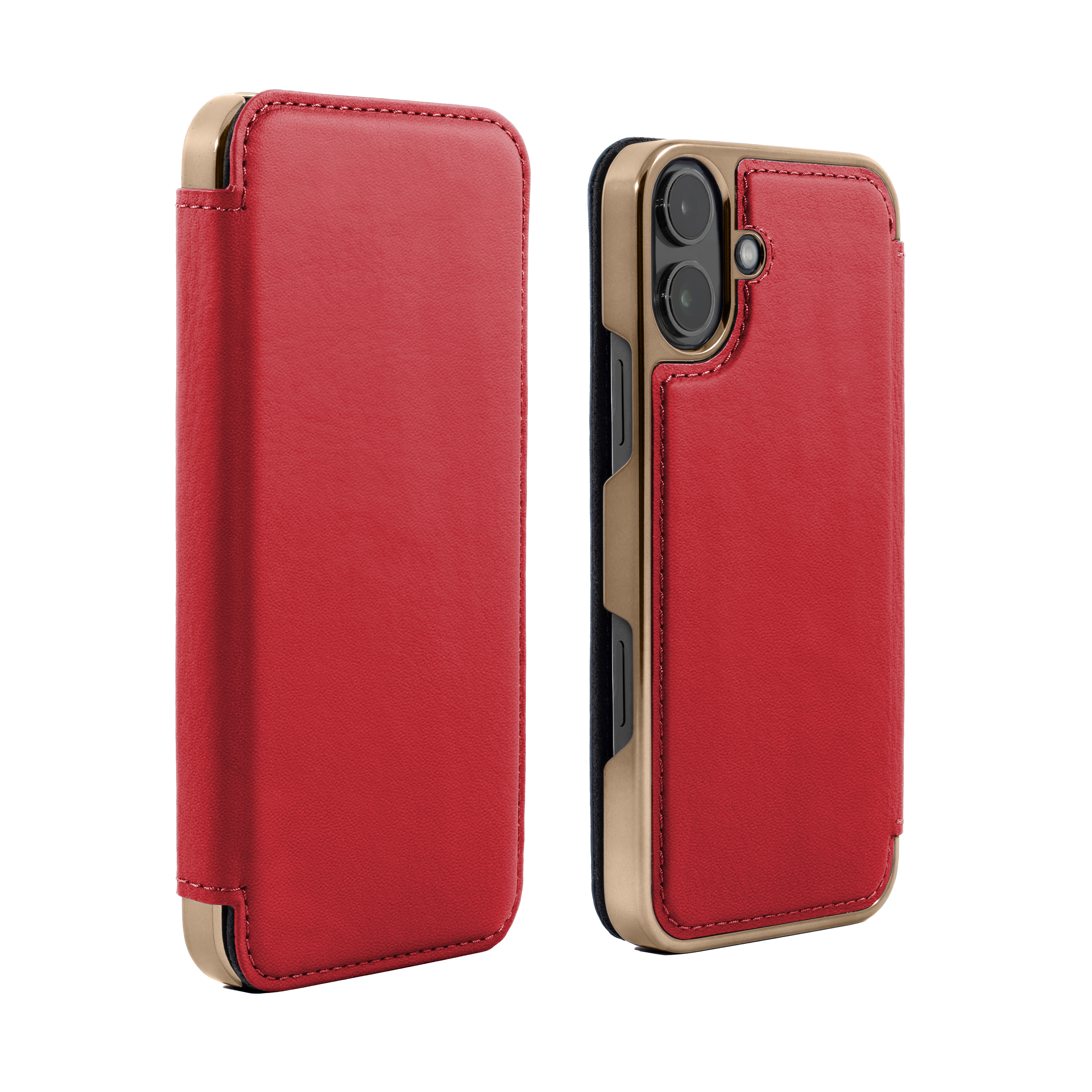 BLAKE Leather MagSafe Case for iPhone 16 - Flash (Red) / Gold