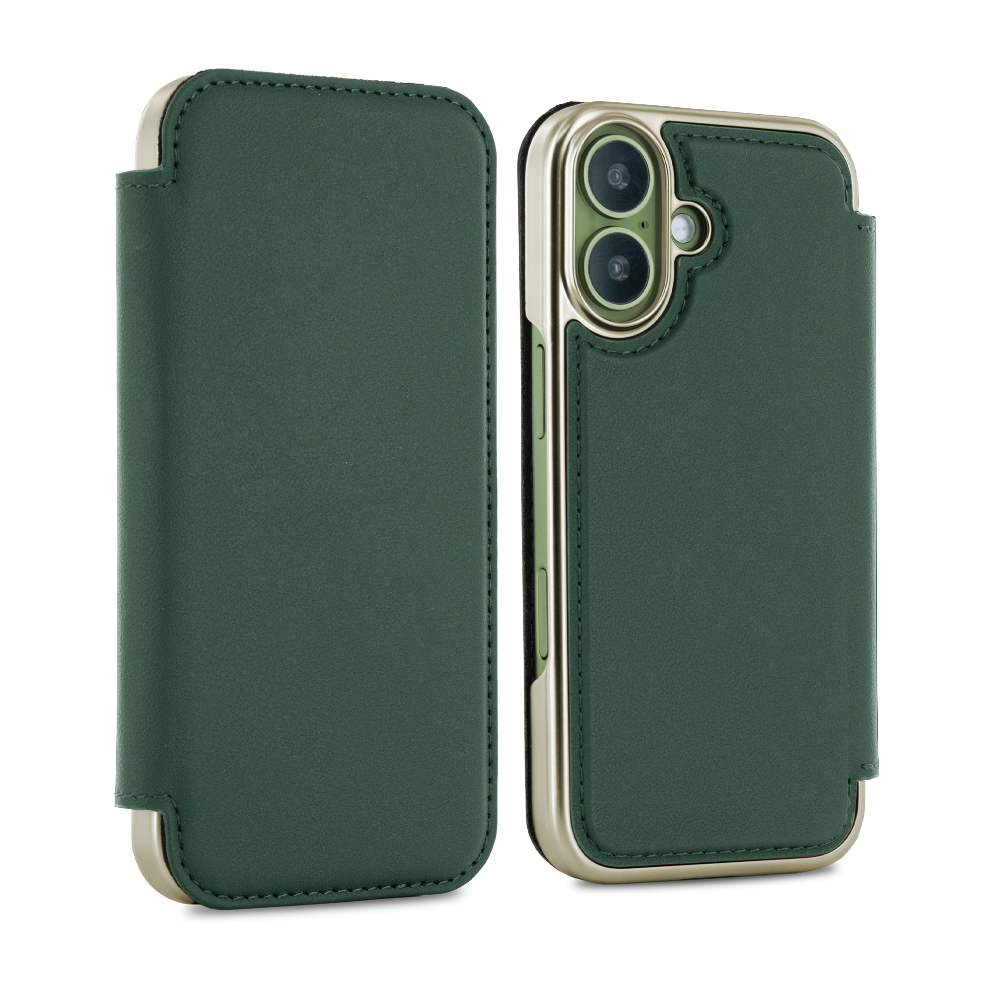BLAKE Leather MagSafe Case for iPhone 17 - Racing Green / Gold