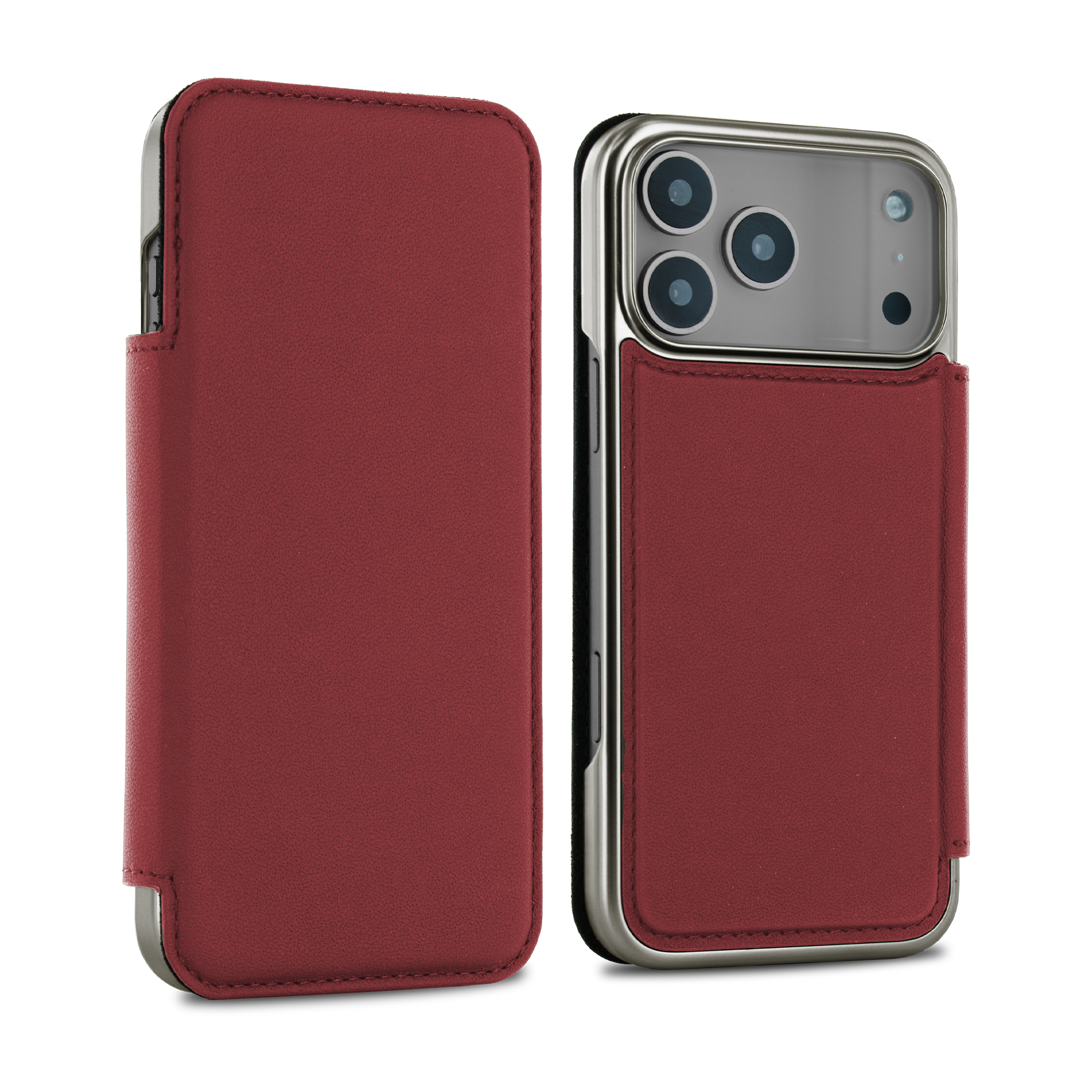 BLAKE Leather MagSafe Case for iPhone 17 Pro Max - Fireglow (Red) / Gunmetal