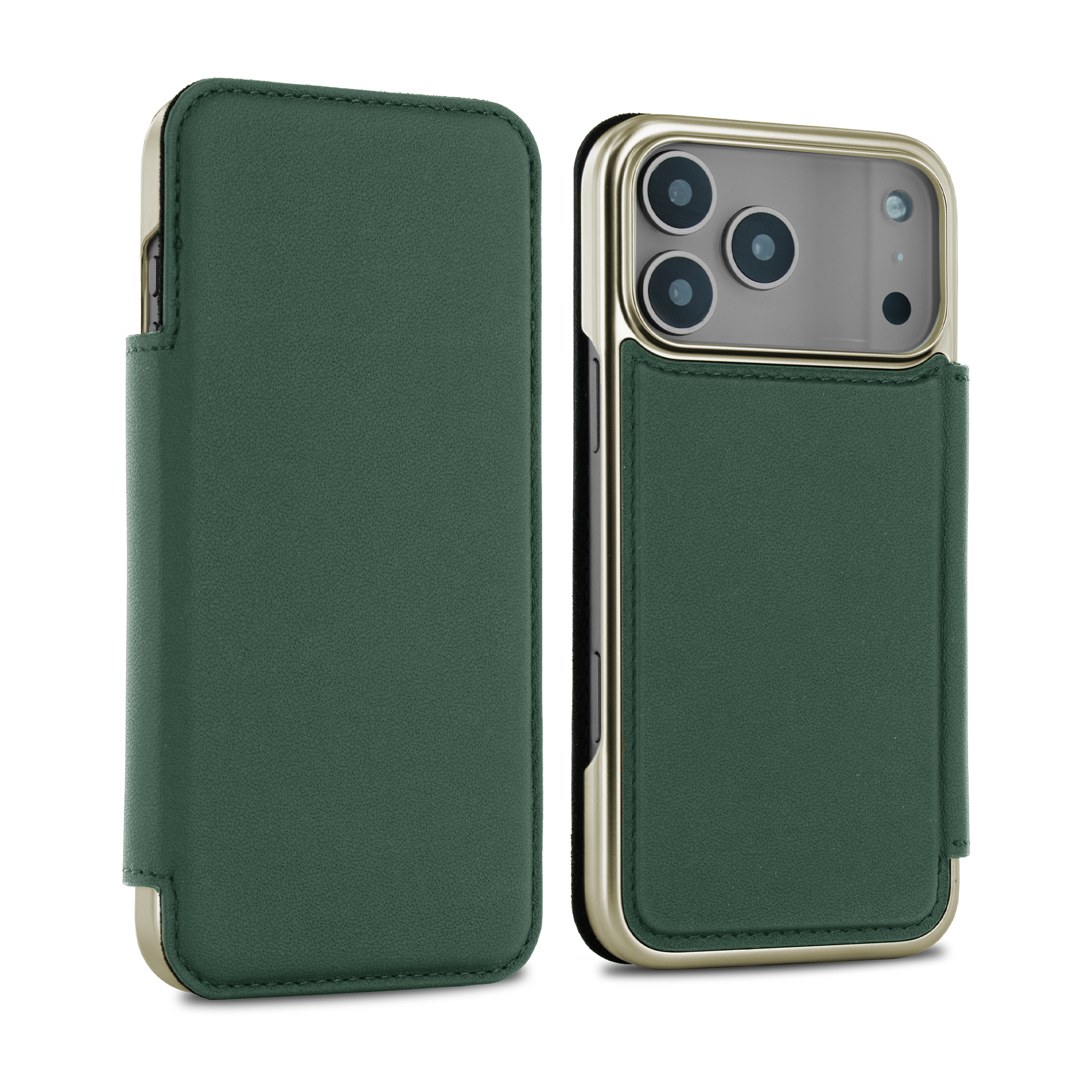 BLAKE Leather MagSafe Case for iPhone 17 Pro Max - Racing Green / Gold