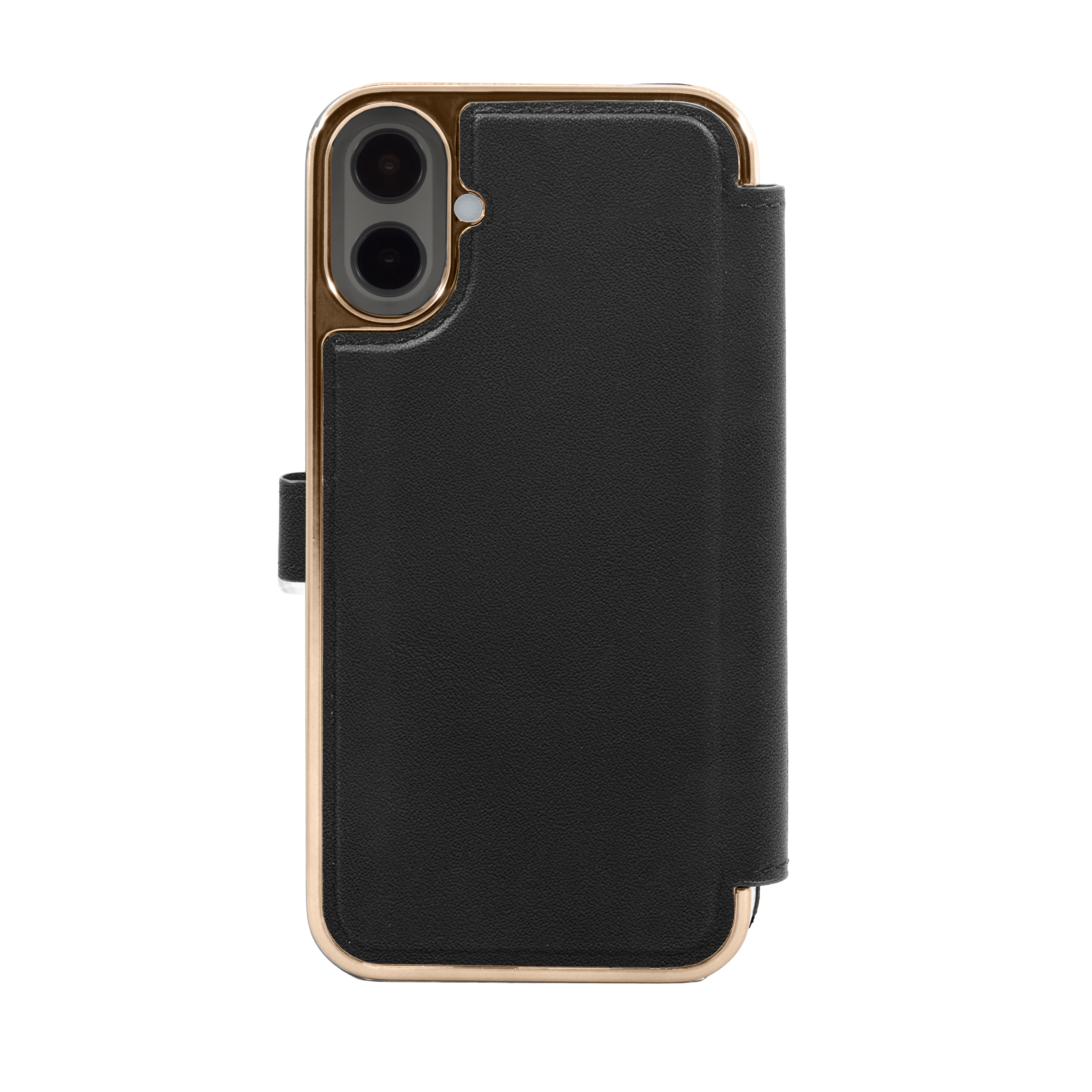 OXFORD Leather MagSafe Case for iPhone 16 - Beluga (Black) / Metal Trim