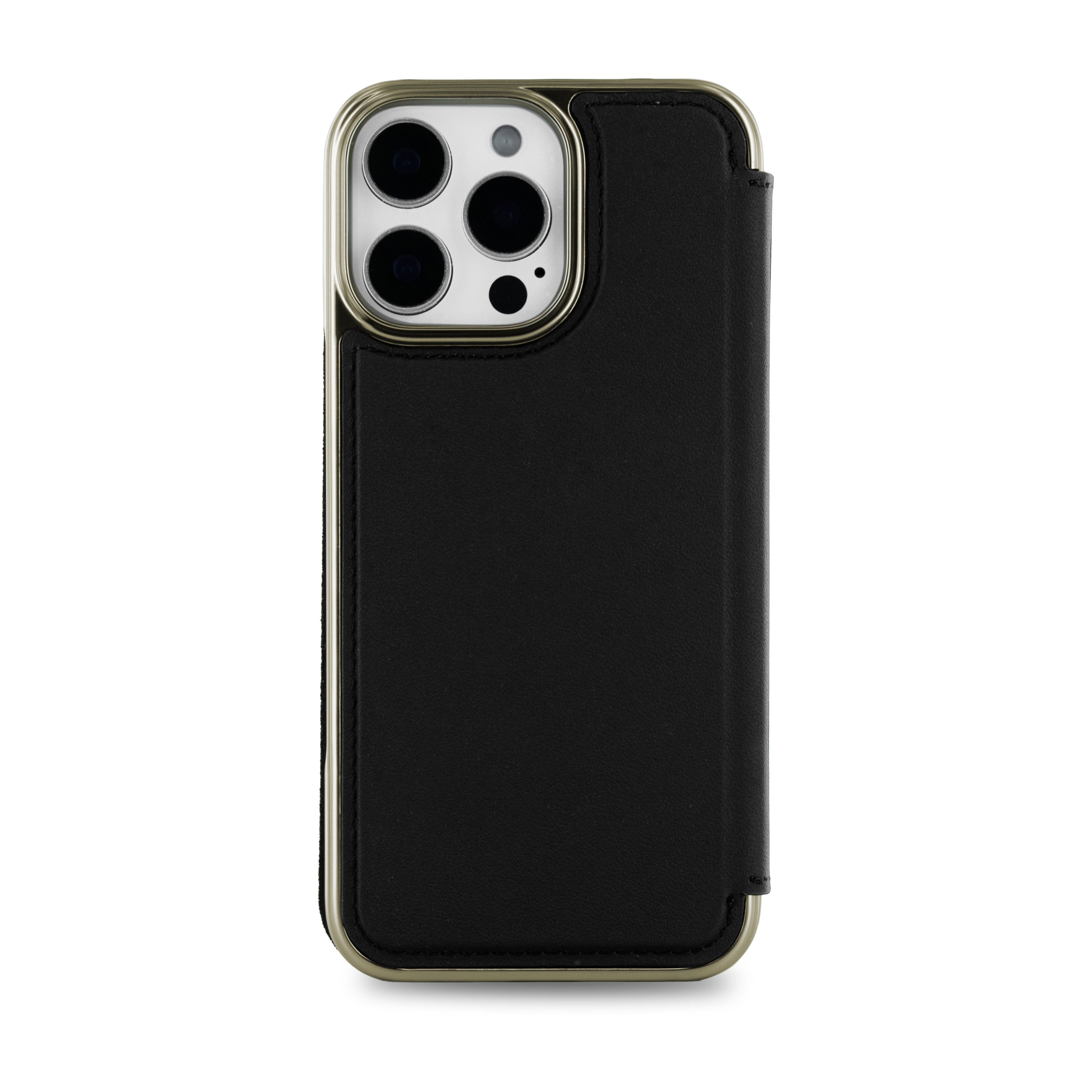 BLAKE Leather MagSafe Case for iPhone 16 Pro Max - Beluga (Black) / Gold