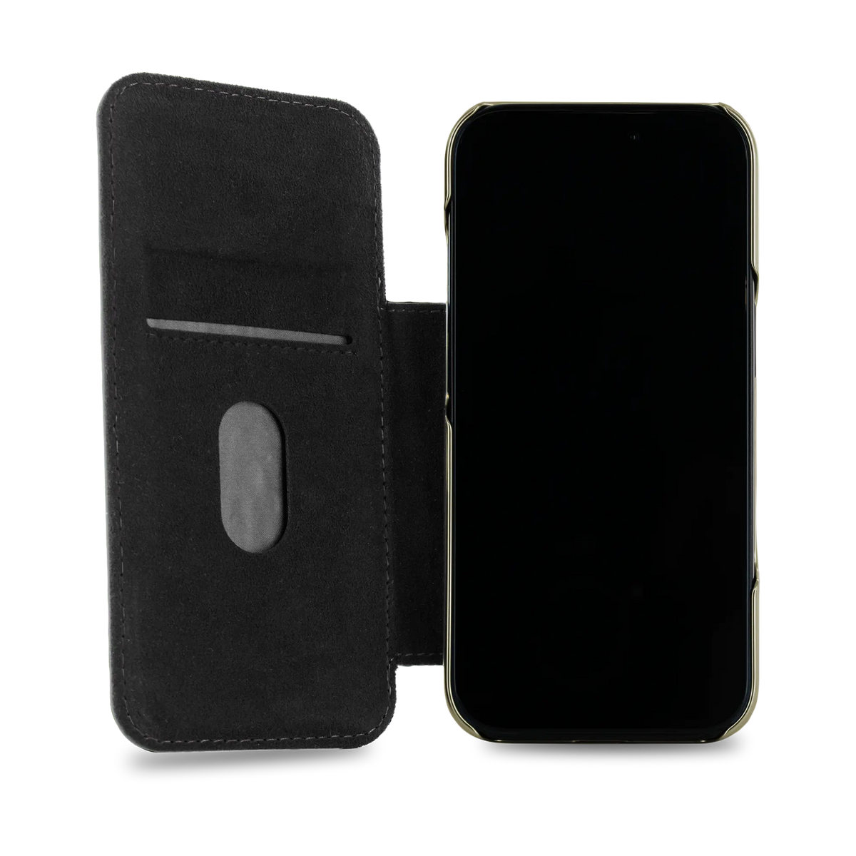 BLAKE Leather MagSafe Case for iPhone 18 Pro - Damson (Purple) / Antique Gold