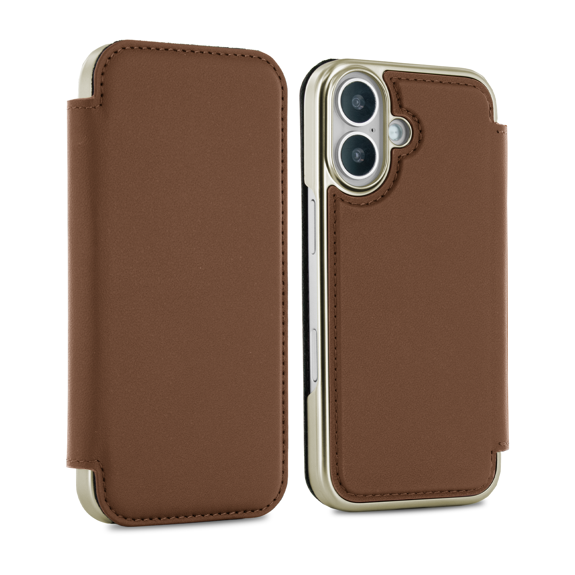 BLAKE Leather MagSafe Case for iPhone 17 - Saddle (Tan) / Gold