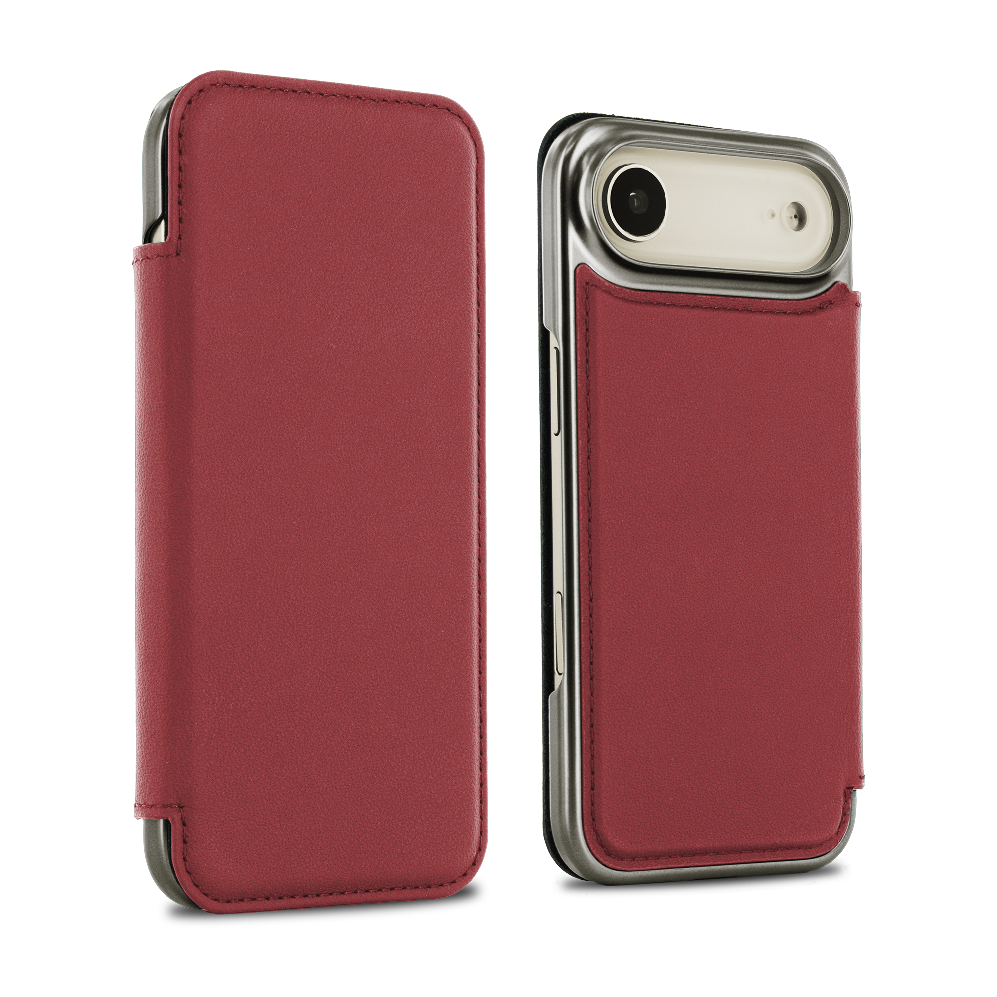 BLAKE Leather MagSafe Case for iPhone 17 Air - Fireglow (Red) / Gunmetal