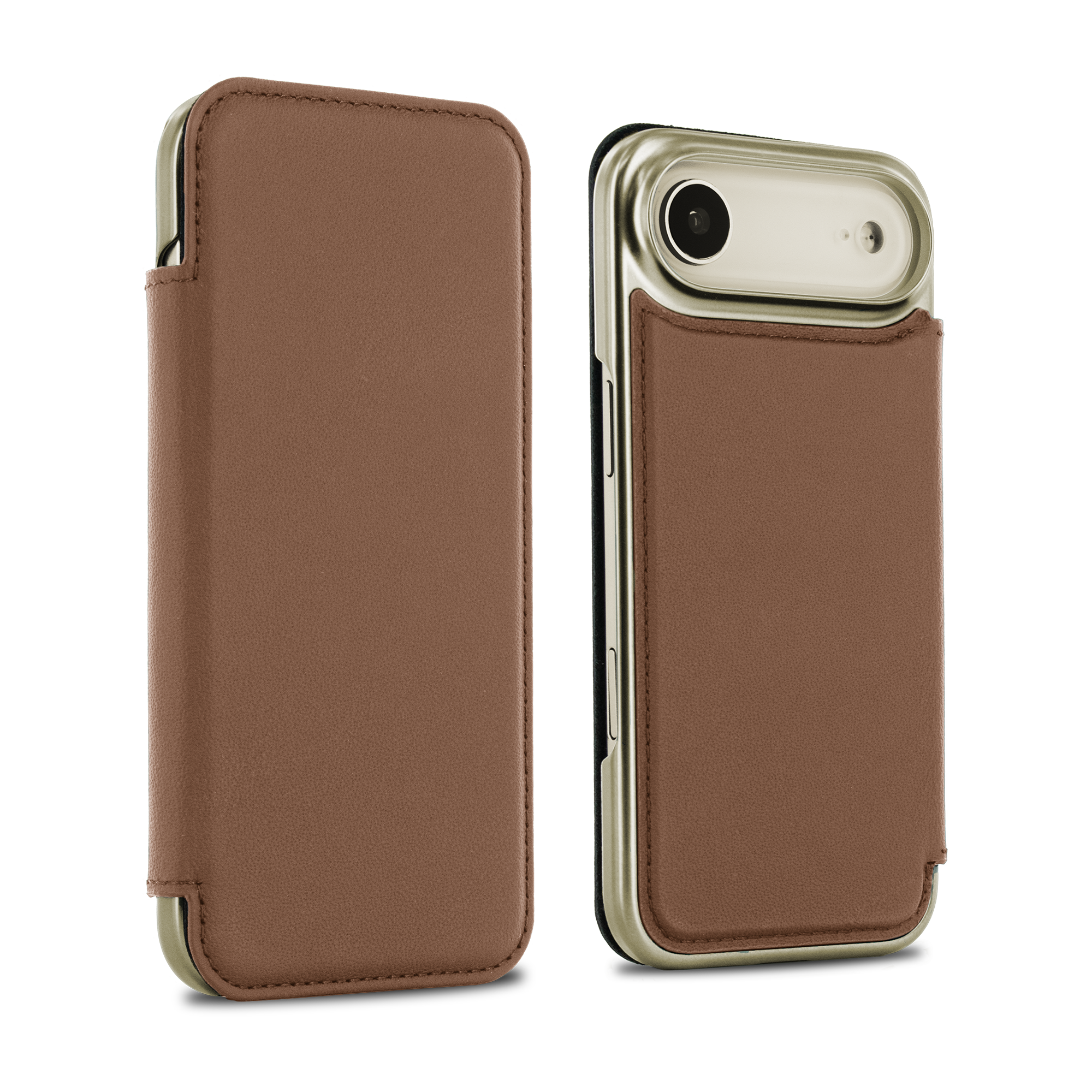 BLAKE Leather MagSafe Case for iPhone 17 Air - Saddle (Tan) / Gold