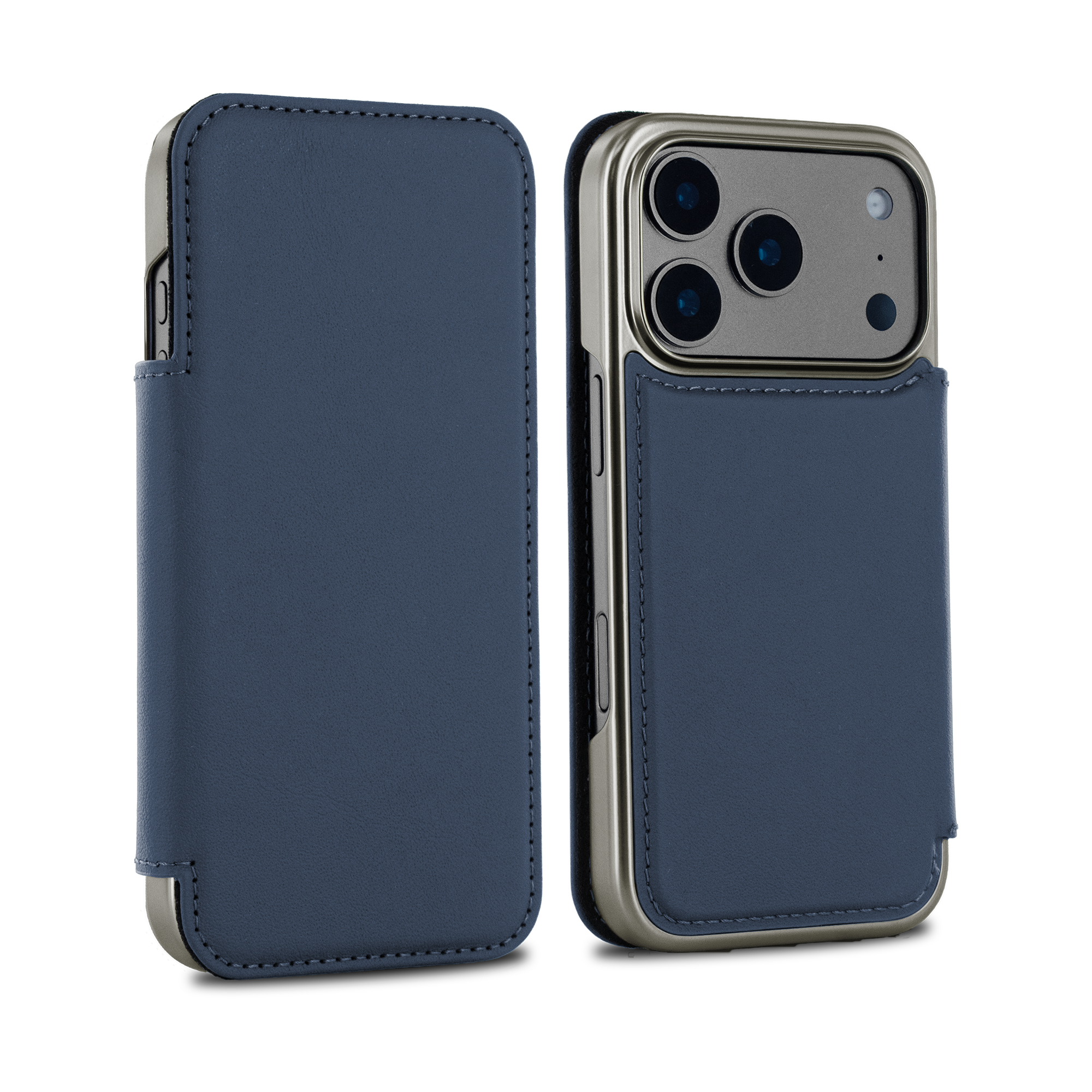 BLAKE Leather MagSafe Case for iPhone 17 Pro - Portofino (Navy) / Gunmetal