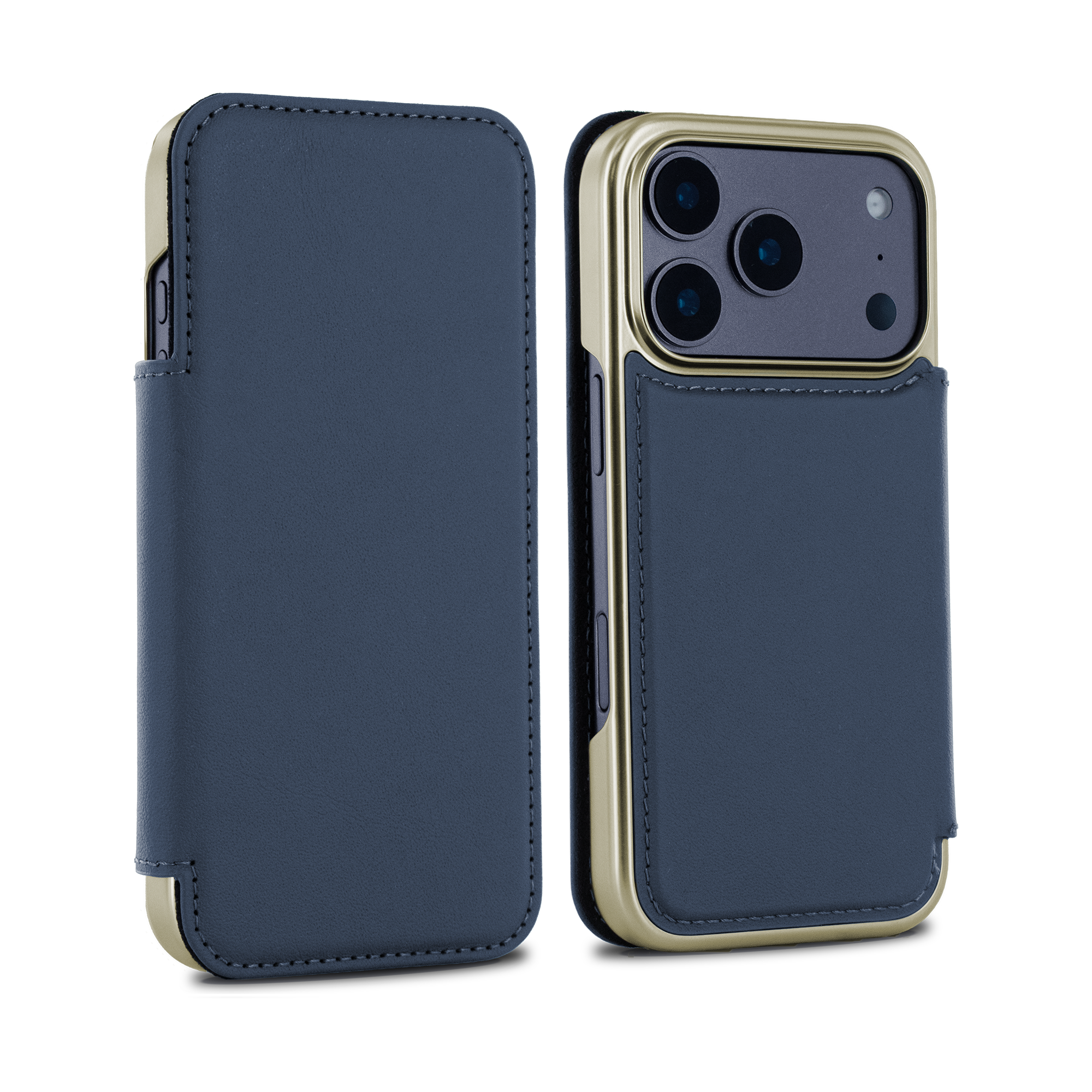 BLAKE Leather MagSafe Case for iPhone 17 Pro - Portofino (Navy) / Gold