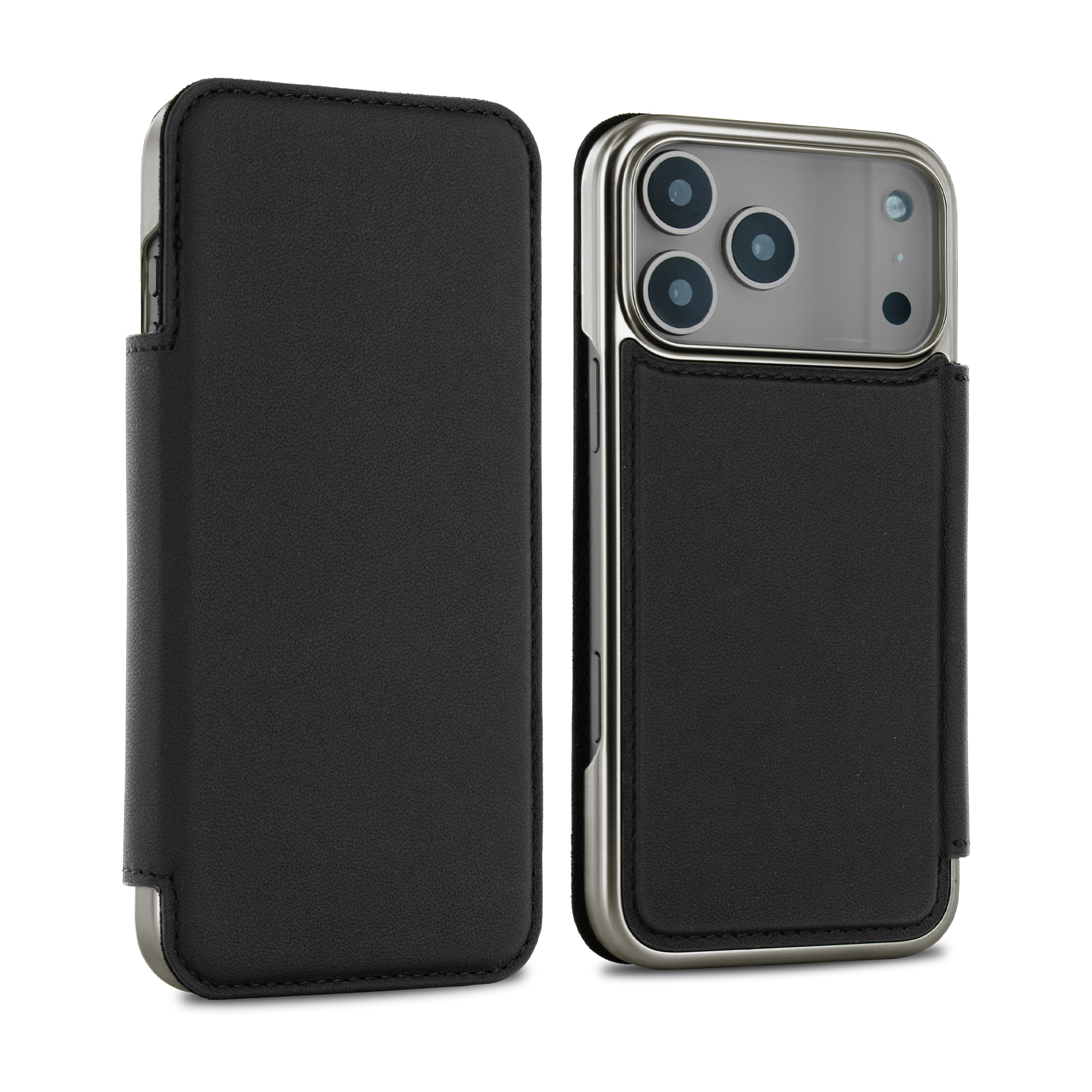 BLAKE Leather MagSafe Case for iPhone 17 Pro Max - Beluga (Black) / Gunmetal