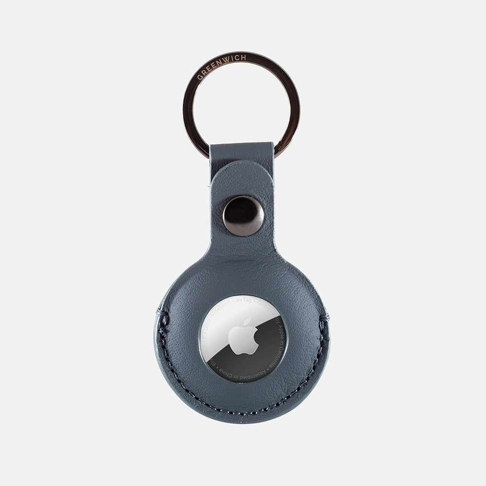 BEACON Leather Holder with Keyring for AirTag - Seal (Grey)